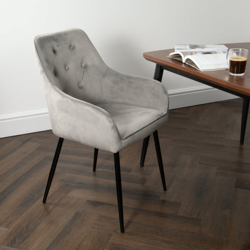 Native Home Lifestyle Chesterfield Grey Dining Chairs (Set Of 2)